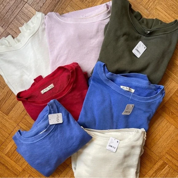 Free People We The Free Cropped Camden Sweatshirt in Meadow Size XL NEW $78.00 - Picture 14 of 16